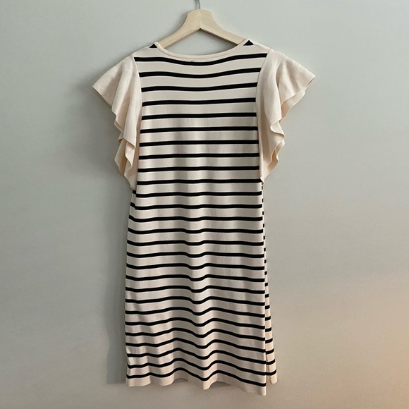Zara Striped Ruffle Sleeve Dress - Picture 2 of 3